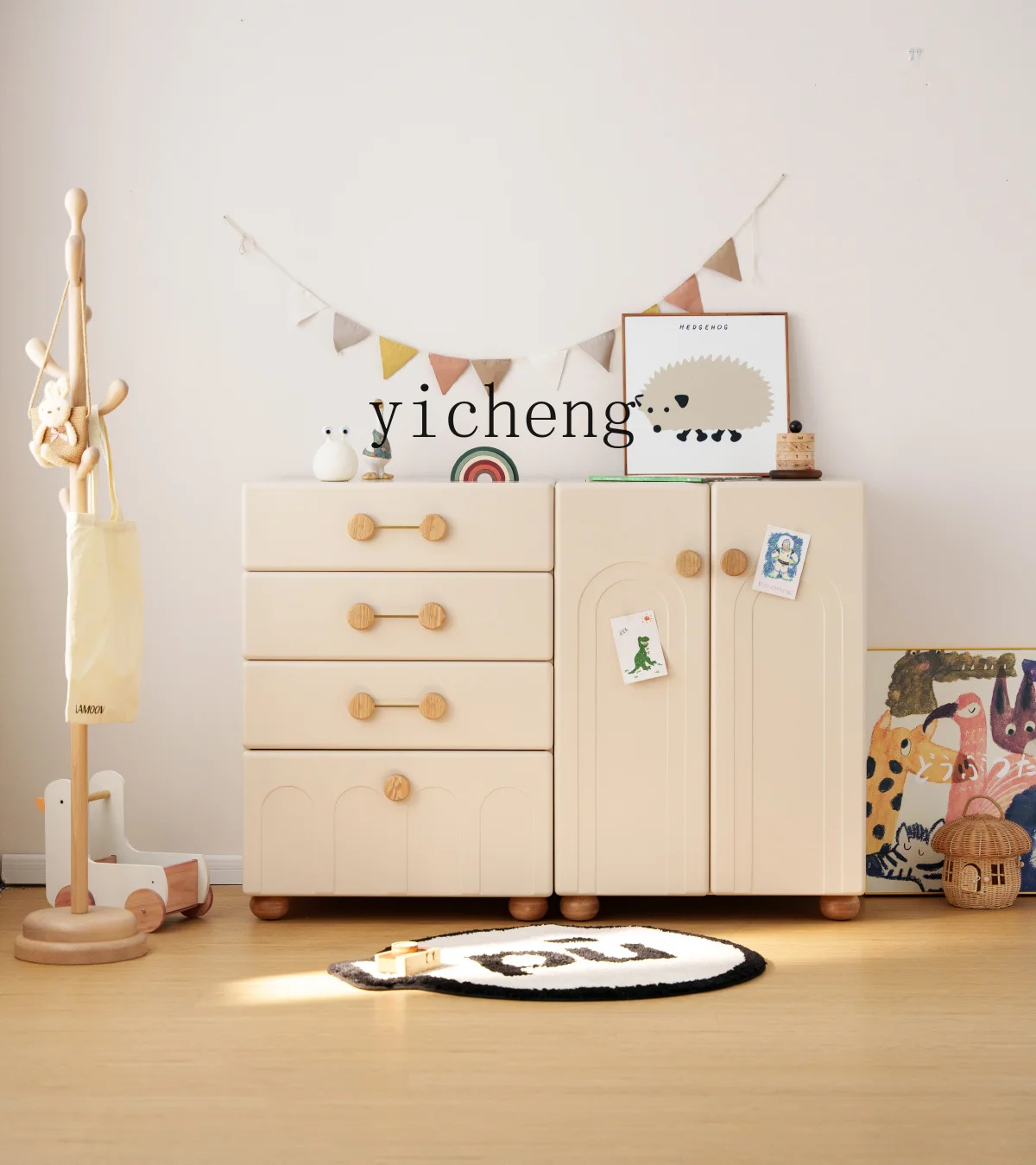 Tqh Massivholz Kinder schrank Kommode kleiner Schrank Schließfach Schlafzimmer Baby kleiner Kleider schrank