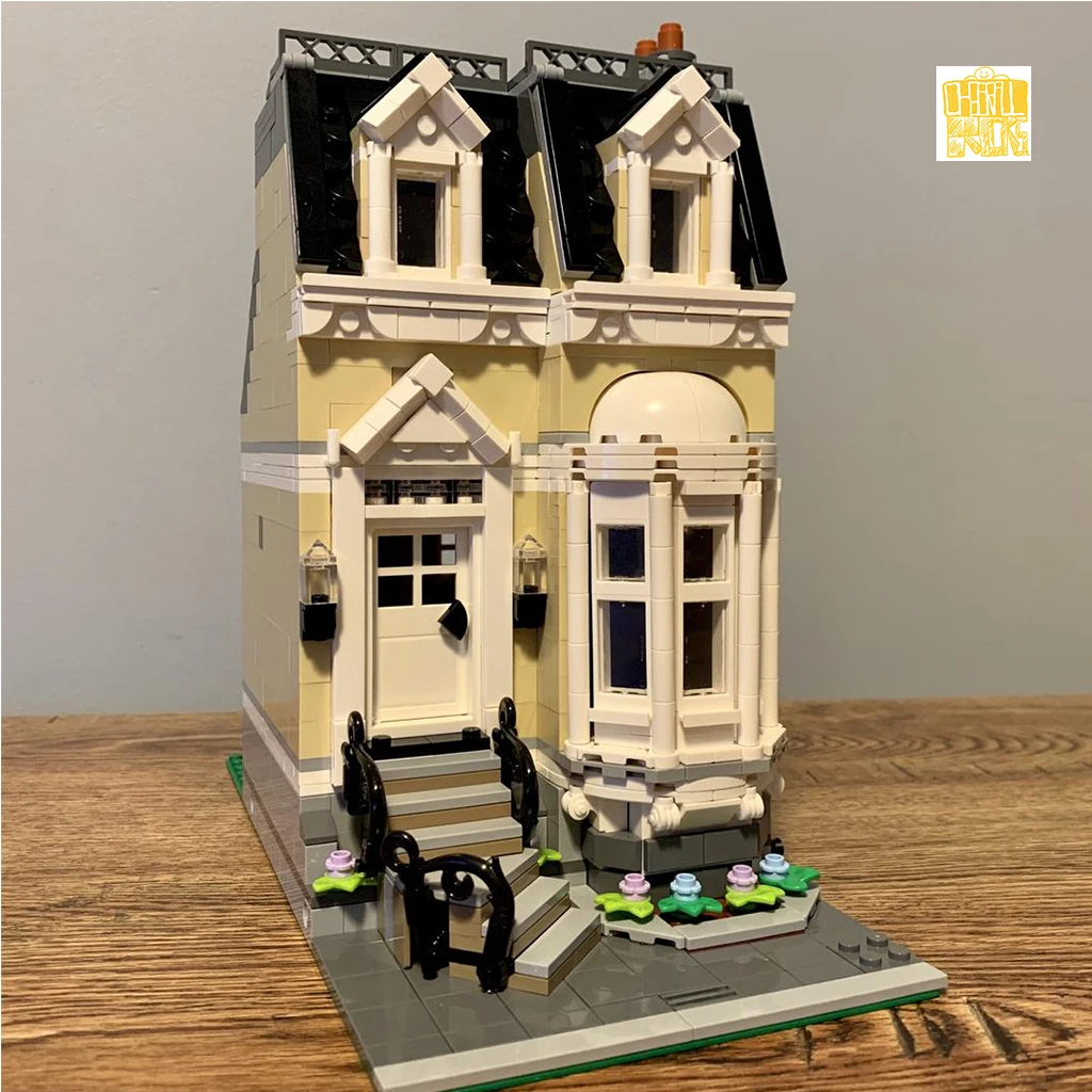 Moc tt028 Stadthaus Modell mit PDF-Zeichnungen Bausteine Ziegel Kinder DIY Spielzeug Geburtstag Weihnachts geschenke