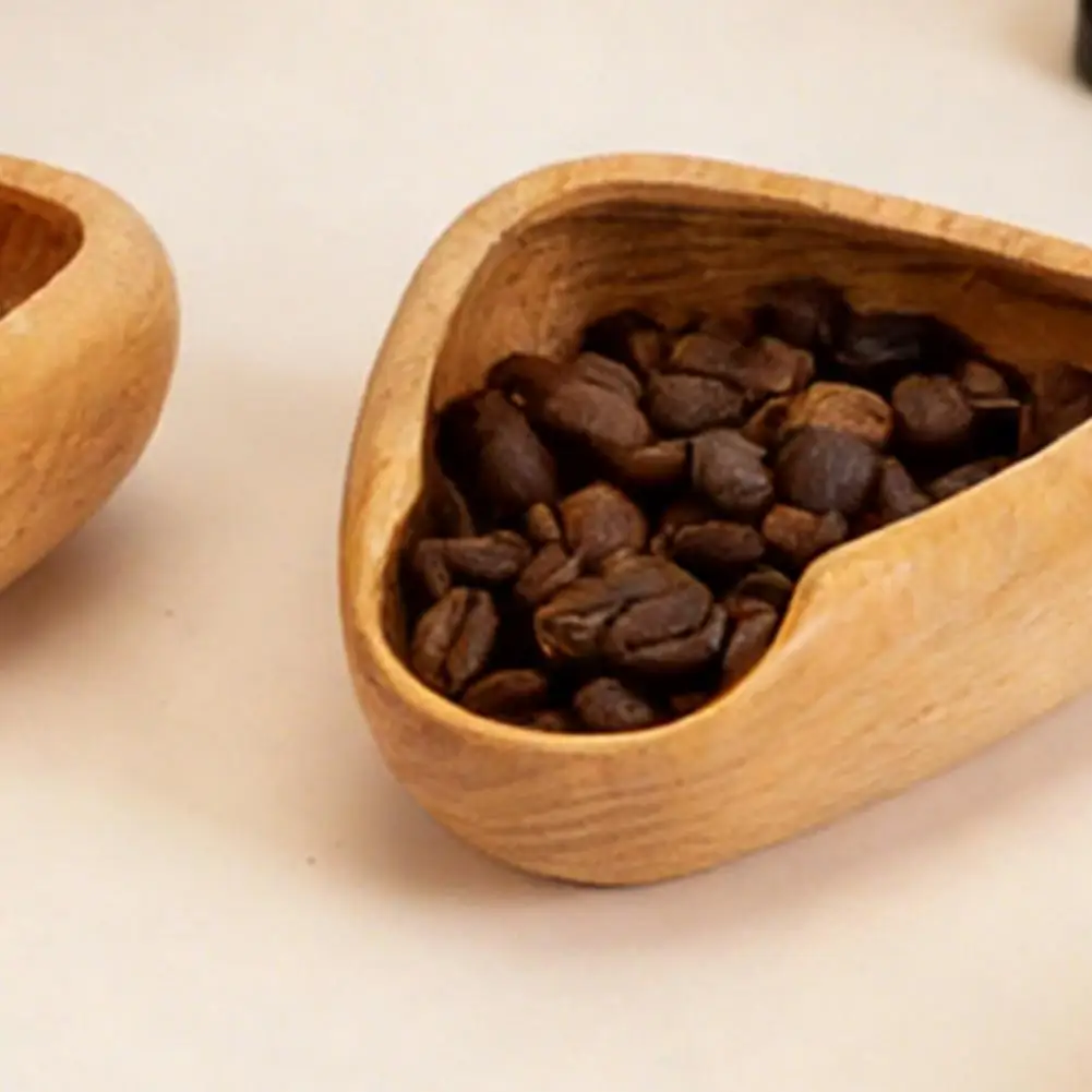 Rationing Tray Coffee Dosing Tray with Scoop Anti-static Wooden Bean Dish Espresso Powder Receiver for Home Cafe Restaurant