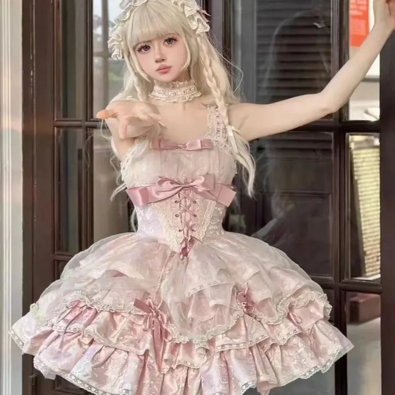 Japan Lolita Sweet Tube Top Dress Pure Desire Gentle Cute Two-Dimensional Cute Girl Kawaii