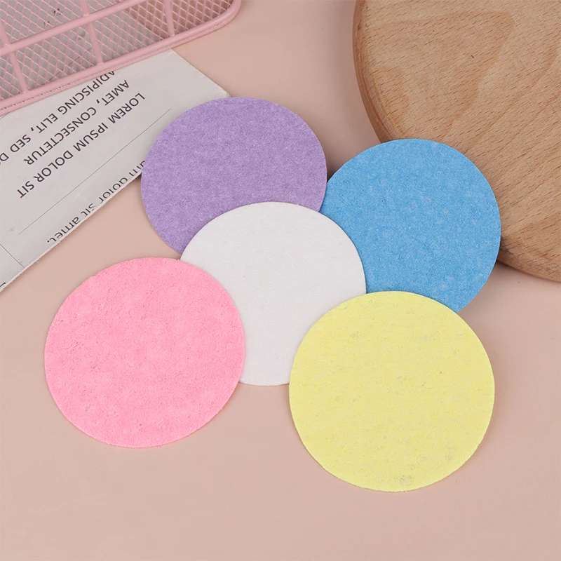 5PCS Compress Face Wash Puff Natural Wood Pulp Sponge Face Wash Puff Foaming Face Puff Cosmetic Puff Face Cleansing Sponge