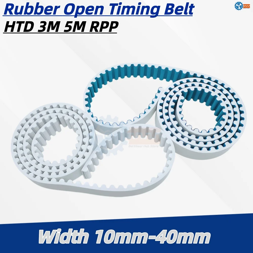 HTD 3M 5M RPP Neoprene Rubber Belt 10-40mm Width For Laser Engraving Machine Elevator Door Drive Belt