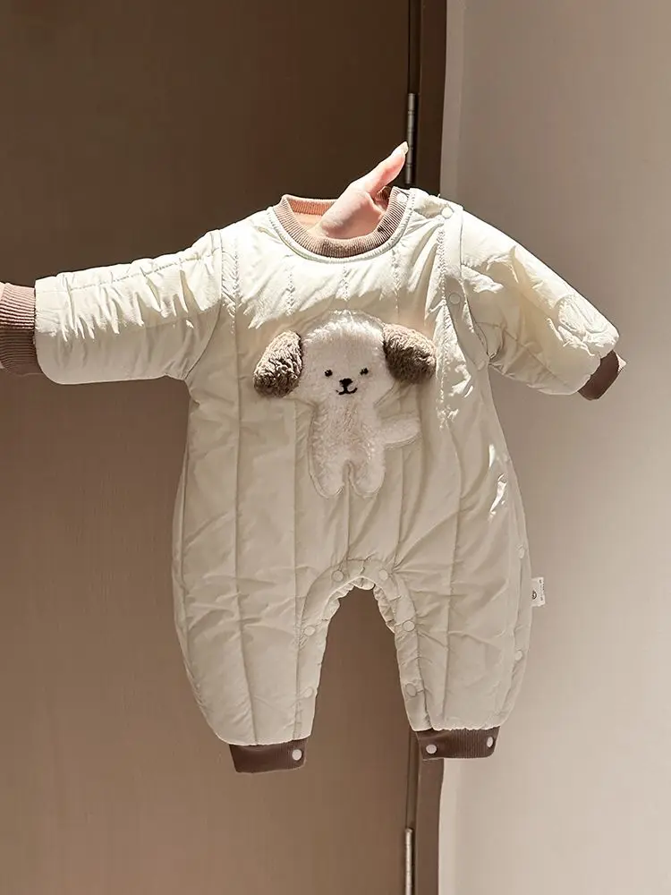 

Autumn Winter Baby Clothes Fce Lined Rer Suit for Newborn And Toddler Warm Outdoor Climbing Outfit Commute Sle Long P...