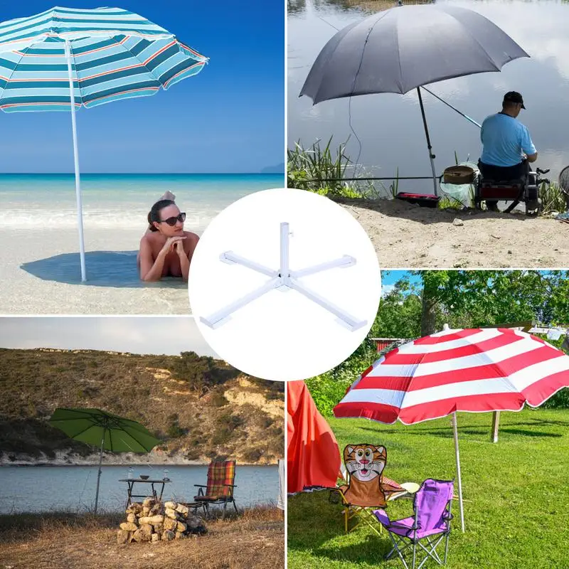 Sturdy And Durable Park Quadruple Umbrella Stand Easy To Use Cross Folding Umbrella Seat Beach Floor Umbrella Base