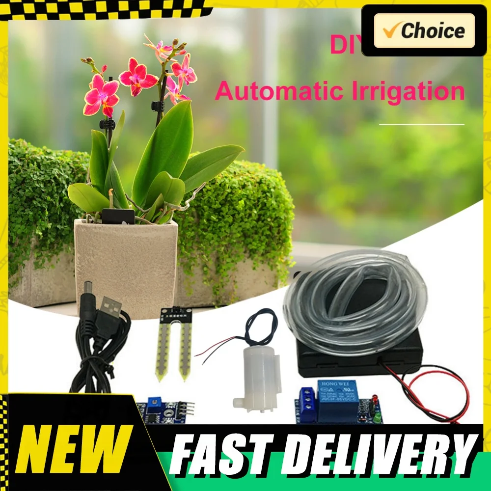 Automatic Irrigation Module DIY Kit Automatic Irrigation Garden Kit Soil Moisture Sensor Relay Module for Arduino