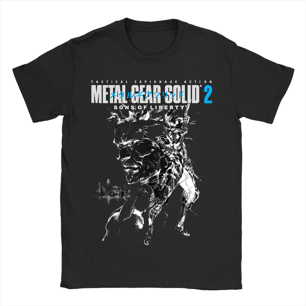 Camiseta de Metal Gear Solid 2, edición «Sons of Liberty», con la imagen de Raiden, MGS2. Ropa para hombre y mujer, de moda, de algodón, de corte amplio y manga corta.