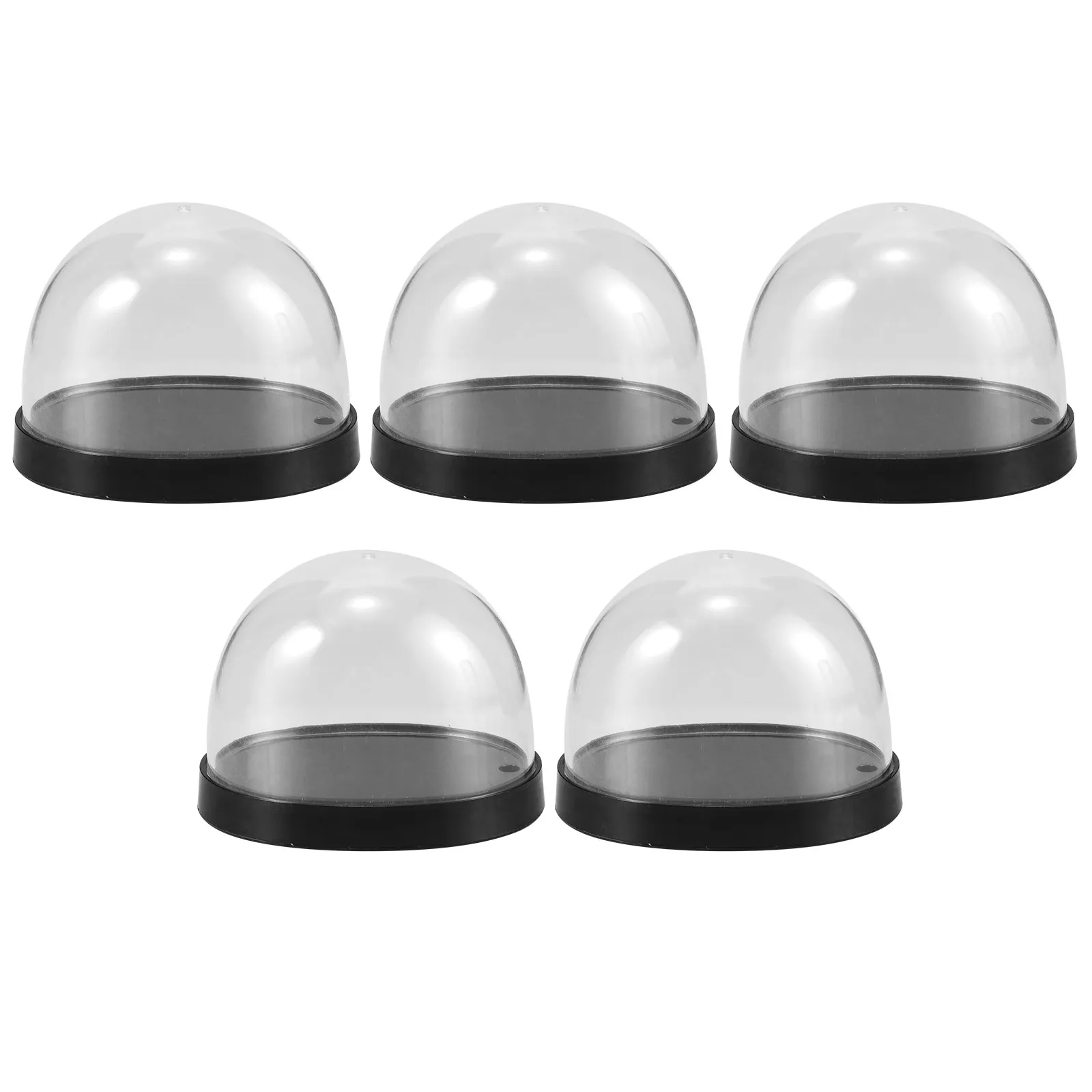 5Sets High-Transparency Plastic Cloche Dome for Flowers Decorative Display Dome with Base Clear Bell Jar Showcase for Vases
