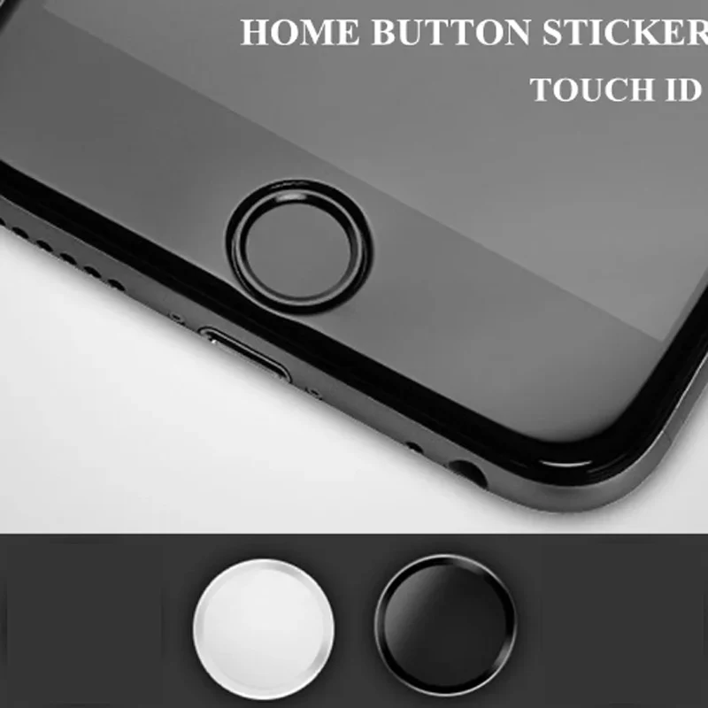 2Pcs Aluminum Touch ID Home Button Stickers For iPhone 5 5s 6 6s 7 8 Plus iPad Slim Metal Fingerprint Touch Protector Stickers