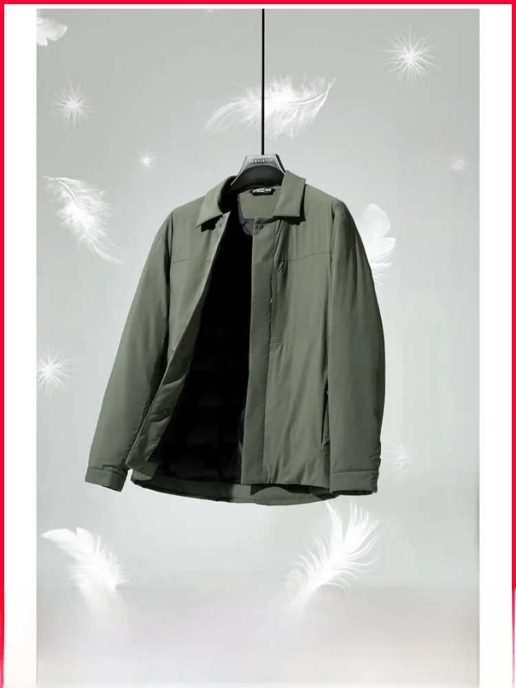 

High-End Men's down Jaet Lightweight Warm Casual Outdoor Commuting Faionable Du Feather Coat for Autumn Winter
