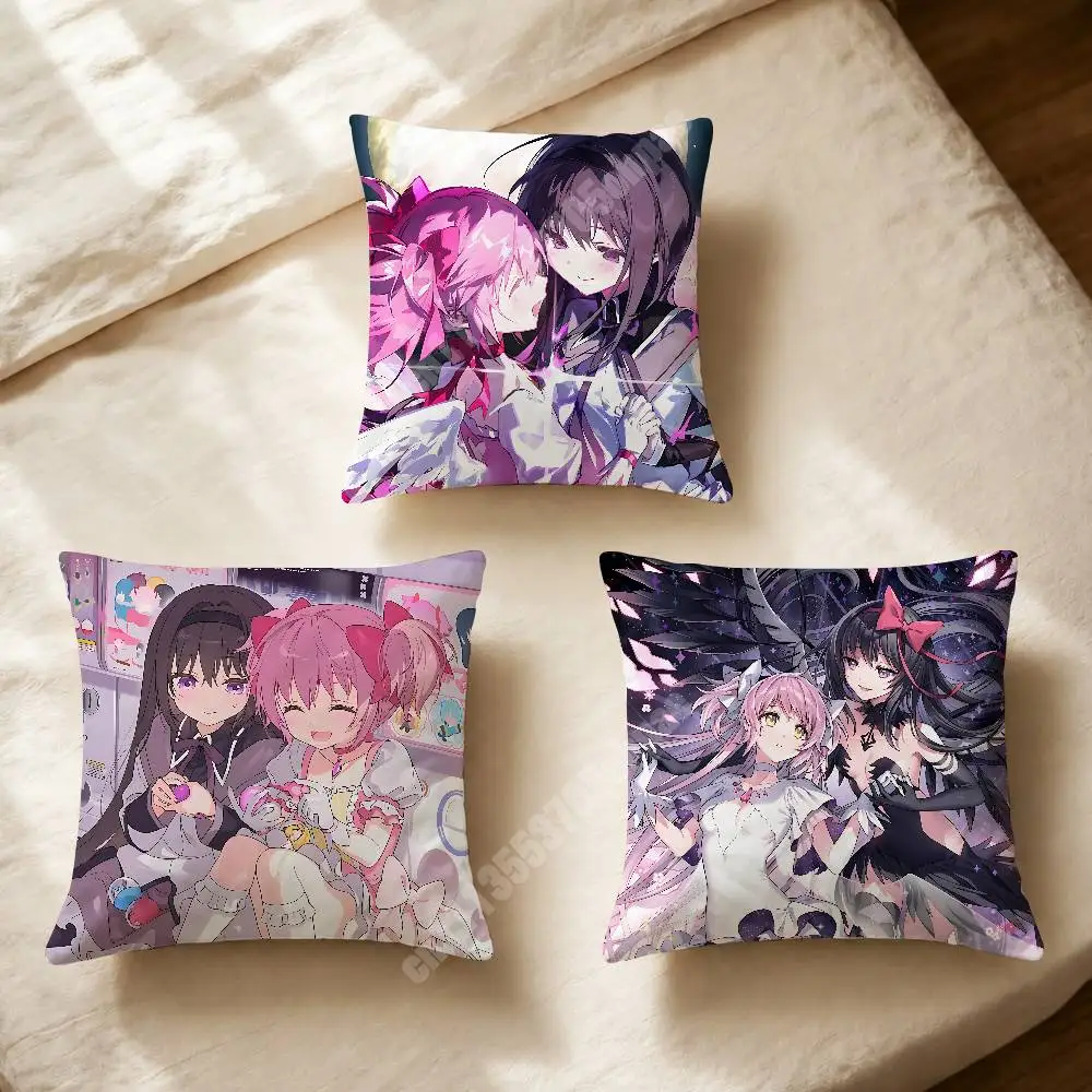 Anime Magica Madoka and Homura Printed Pillow Cover Sofa Couch Student Apartment Homestay Leisure Area