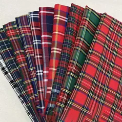 Twill Check Cloth Fabric for Clothes Garment Bags JK Pleated Skirt Uniform Polyester Cotton Yarn Dyed Scottish Plaid 140cmx50cm