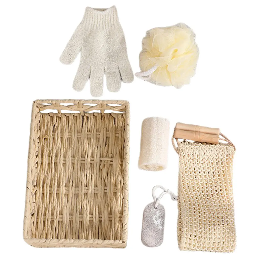 

1Set Bath Kit Body Clean Tool Deep Exfoliating Scrubber Kit Soothes Muscles Promotes Circulation Reusable Bathing Tools Gift Set