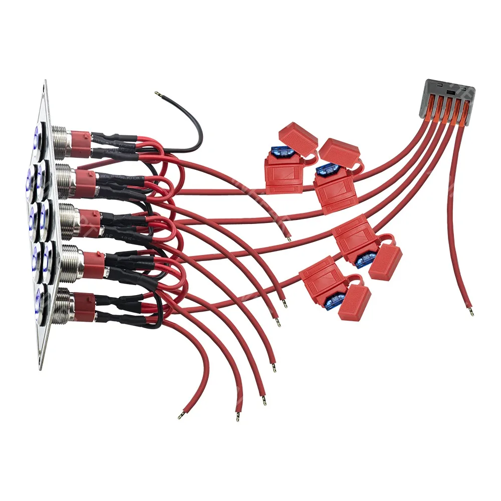 8 Gangs Blue Light กันน้ํา Marine เรือออโต้คาร์แผงสวิตช์ปุ่มสแตนเลส