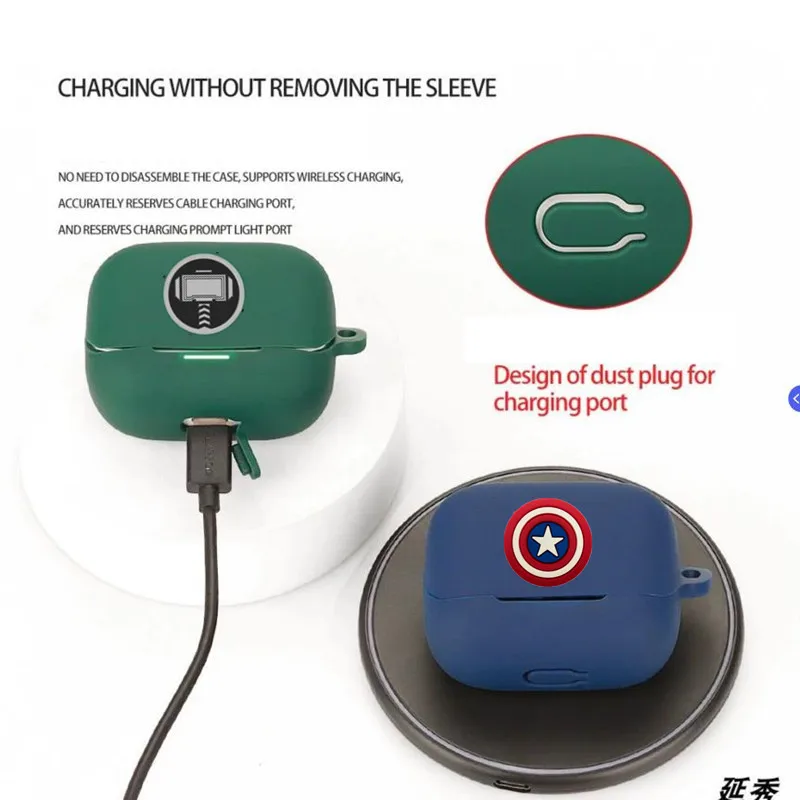 حافظة سماعة أذن Beast Kingdom Marvel لهاتف Anker Soundcore K20i من السيليكون لسماعات الأذن اللاسلكية صندوق شحن غطاء حماية مع خطاف