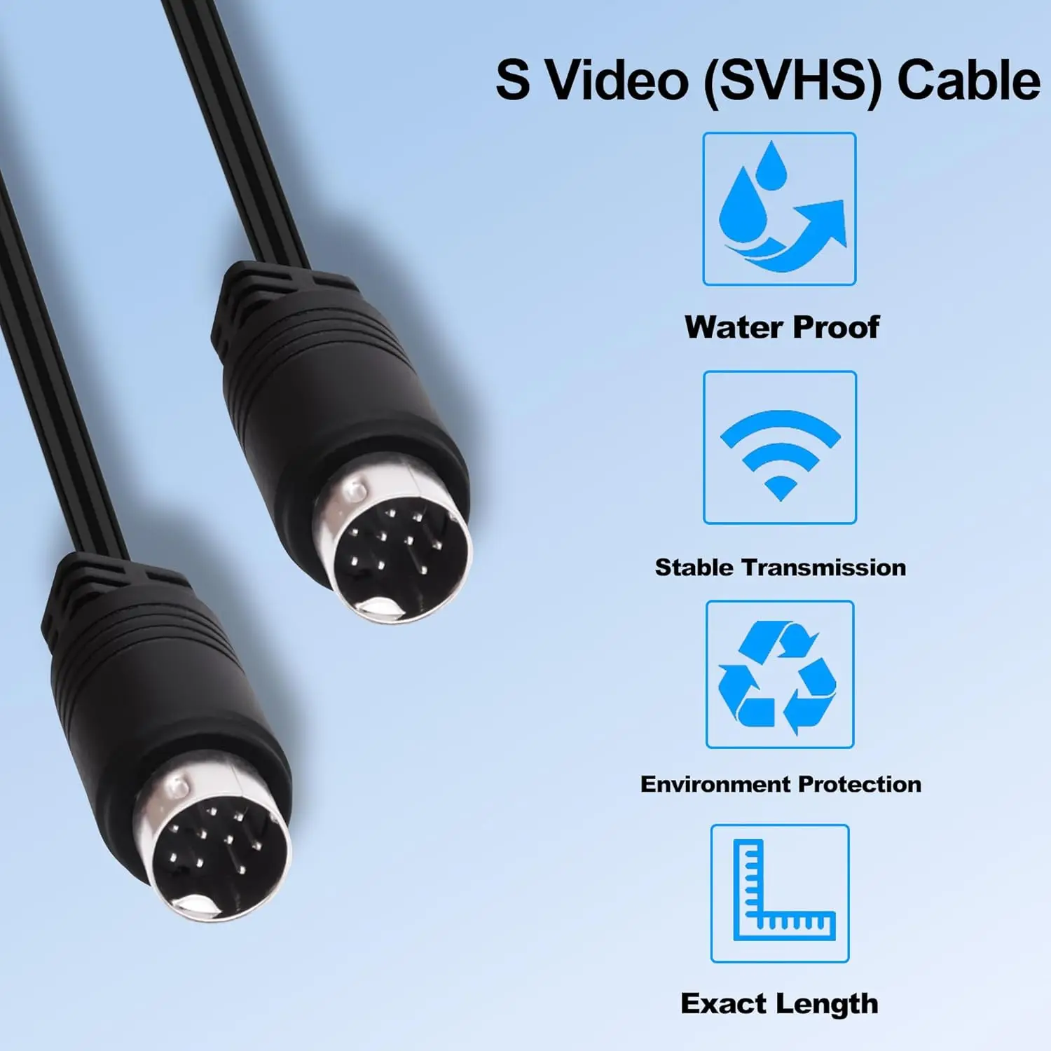 JavicTech Mini DIN 9-Pin Male to Female Extension Adapter Cable mini din 9 core audio/video cable, S-video set-top box cable