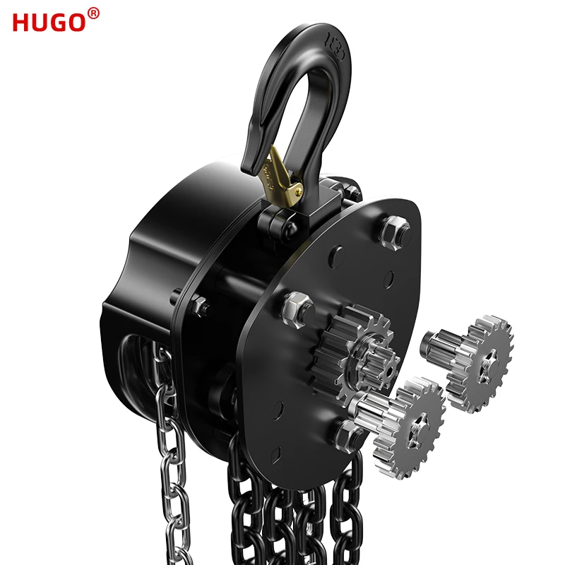 HUGO Chain Hoist Triangle Manual Operated Crane 1/2/3/5/7/10 Ton Hand Hoist For Lifting Upgraded Chain Block