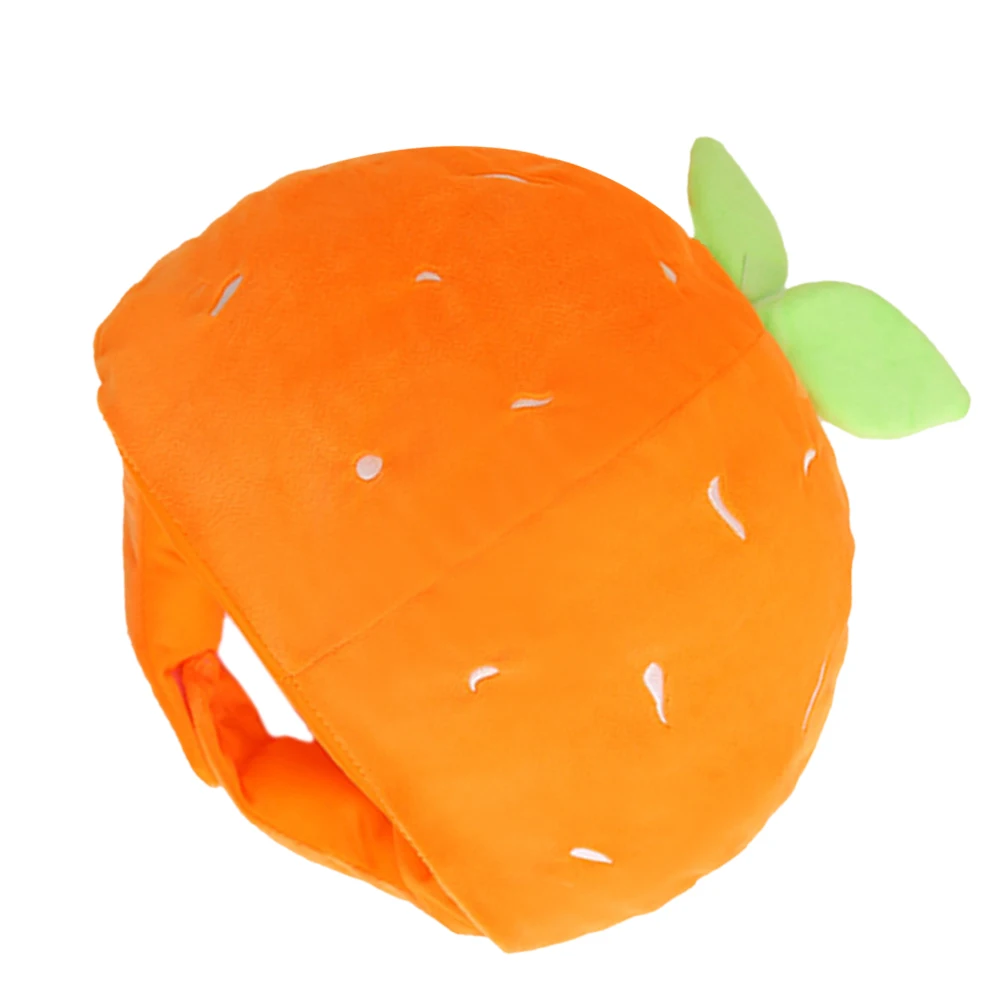 Orange Cartoon Headwear Creative Stuffed Fruit Hat Party Costume Headgear for Cosplay Festive Photo Booth Props