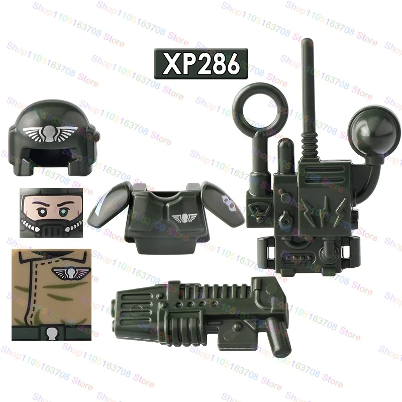 Military Imperial Guard Heavy Engineering Assault Team Signal Corps Commander Action Figures Assembly Model Building Blocks Toys