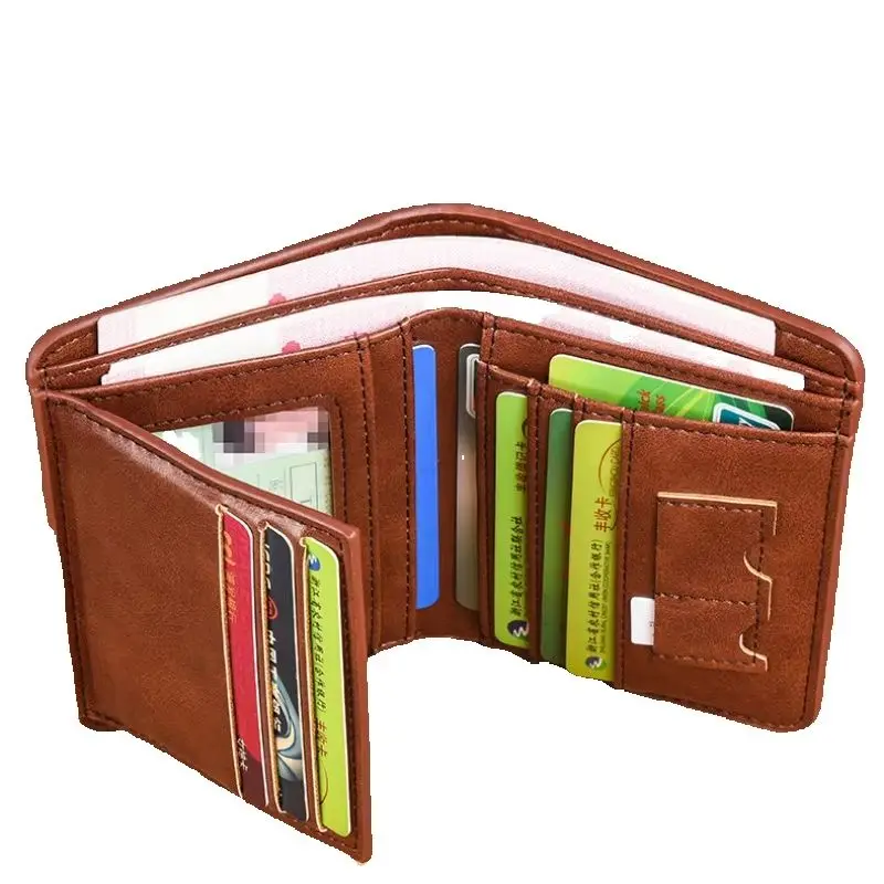 Men's PU Leather Wallet Card Holder Small Handbag Money Purse - Fashionable Men's Accessory for Everyday Use