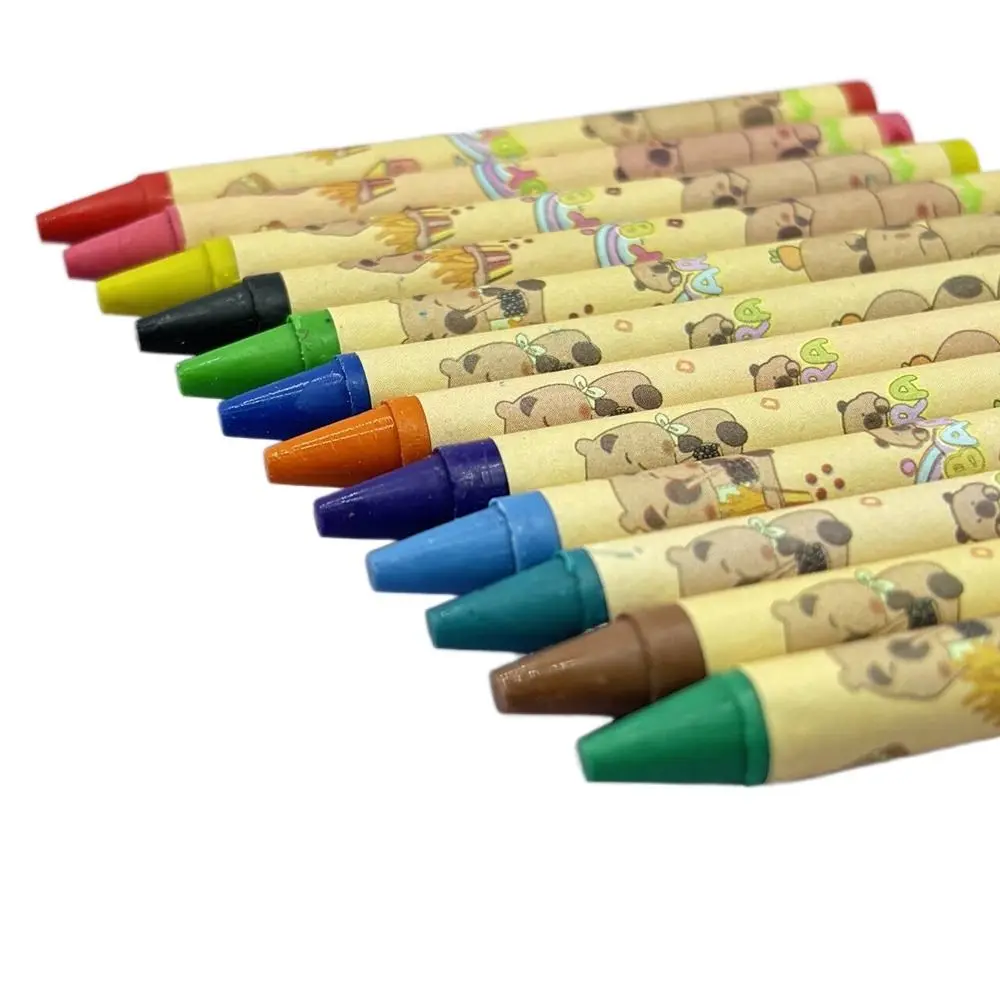 12Pcs Kawaii Capybara Kreide Cartoon Anime Student Graffiti Stift Zwölf Farben Malerei Stift Schreibwaren Geschenke