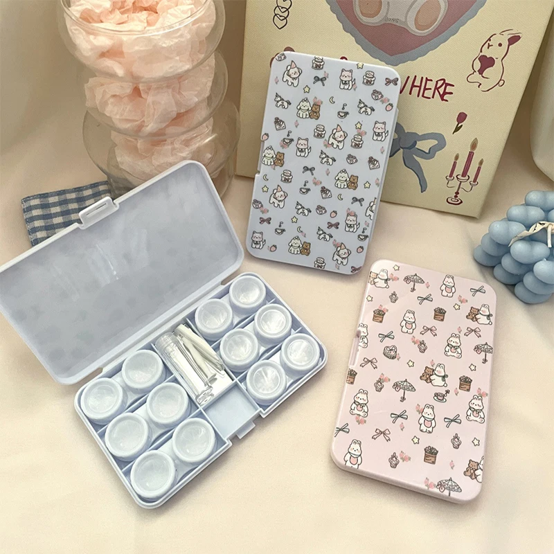 6 Pair Mini Contact Lens Box Set Portable Travel Contact Lenses Storage Container For Beauty Pupil