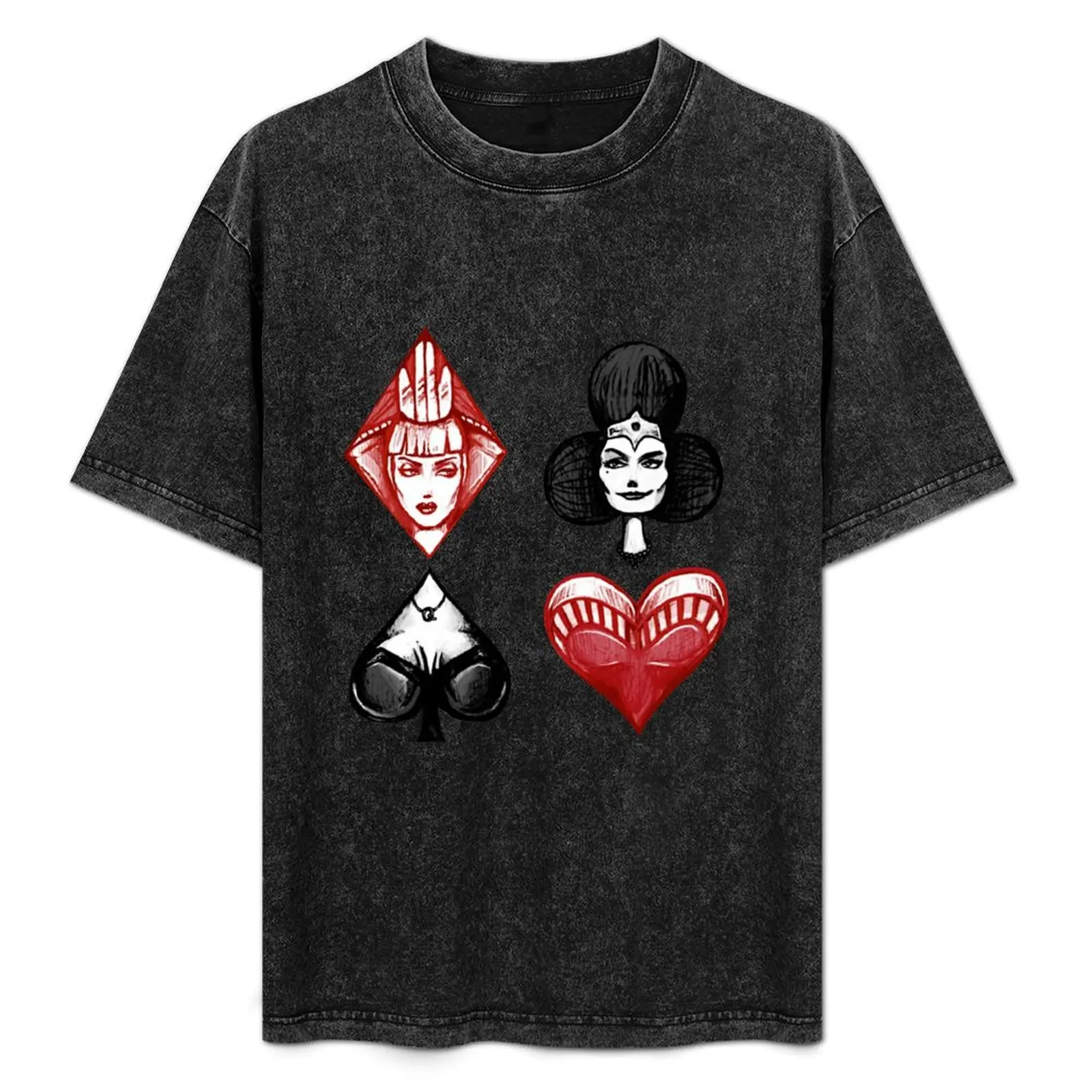 

Queens of the Deck T-Shirt Art Pattern Printed Casual Top