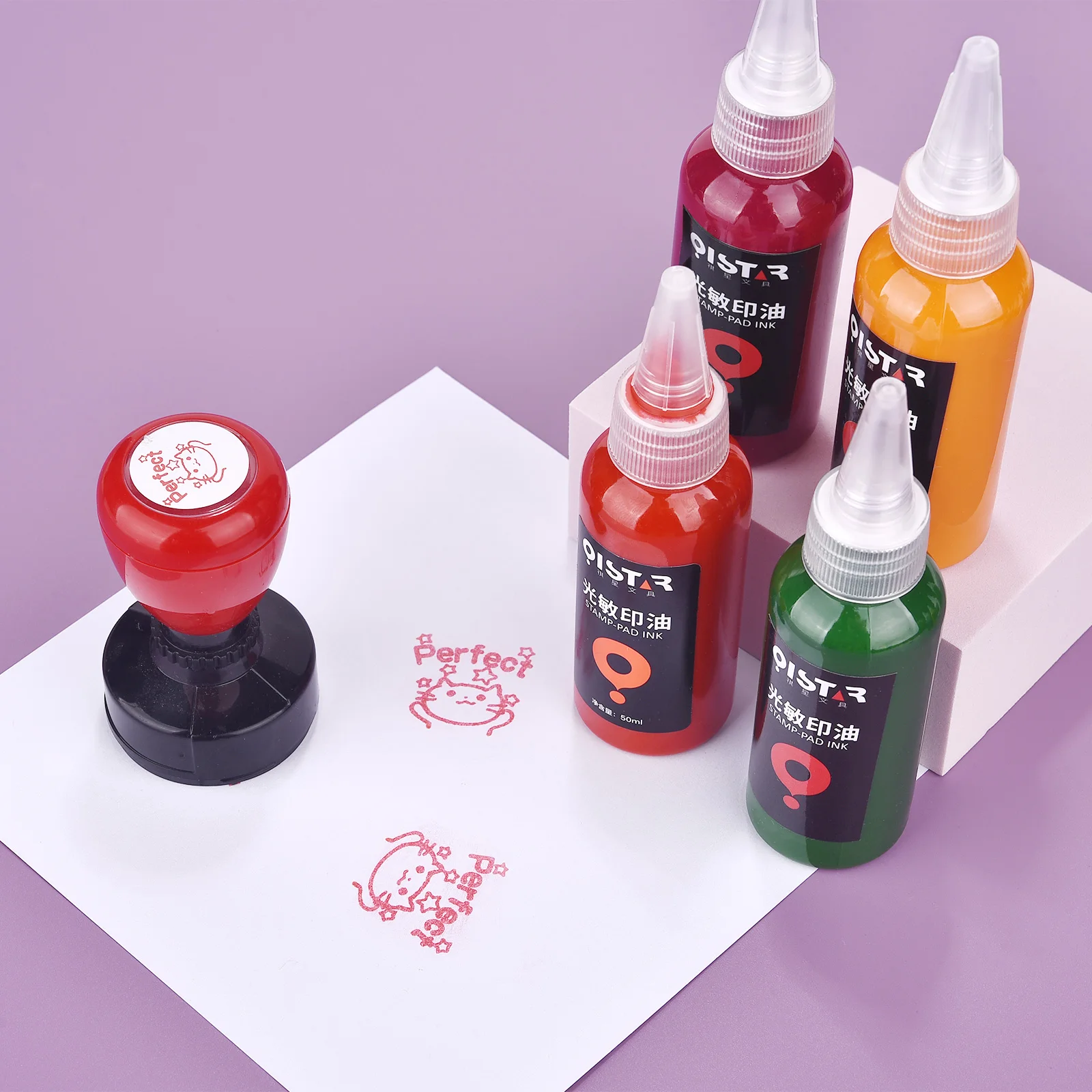 12 Colors 50ml Photosensitive Printing Oil Ink Official Seal Financial Stamp Clearer Stamp Ink Printing Oil Office Supplies