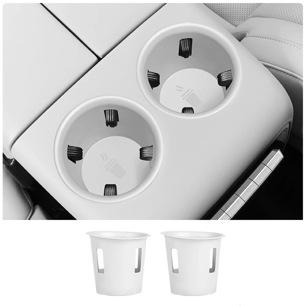 For Lixiang L7 L8 L9 2023 Silicone Car Center Water Cup Holder Pad Storage Box Decorative Parts, Front Row White