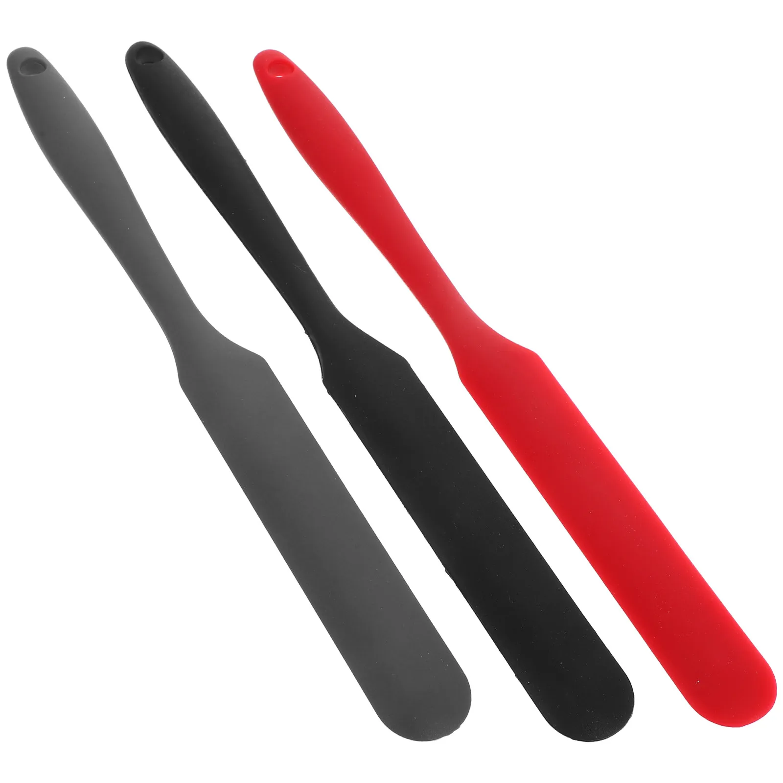3Pcs Flexible Silicone Spatula Set Large Angle Scraping Comfort Grip Hanging Hole for Baking Cream Spreading Dough Folding