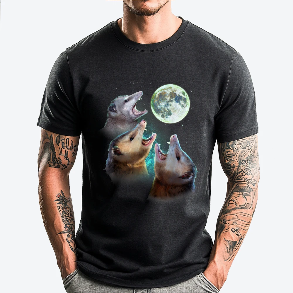 

Three Opposum Moon With 3 Possums And Dead Moon Costume XS Graphic T Shirts T Shirt Men Big And Tall England Style