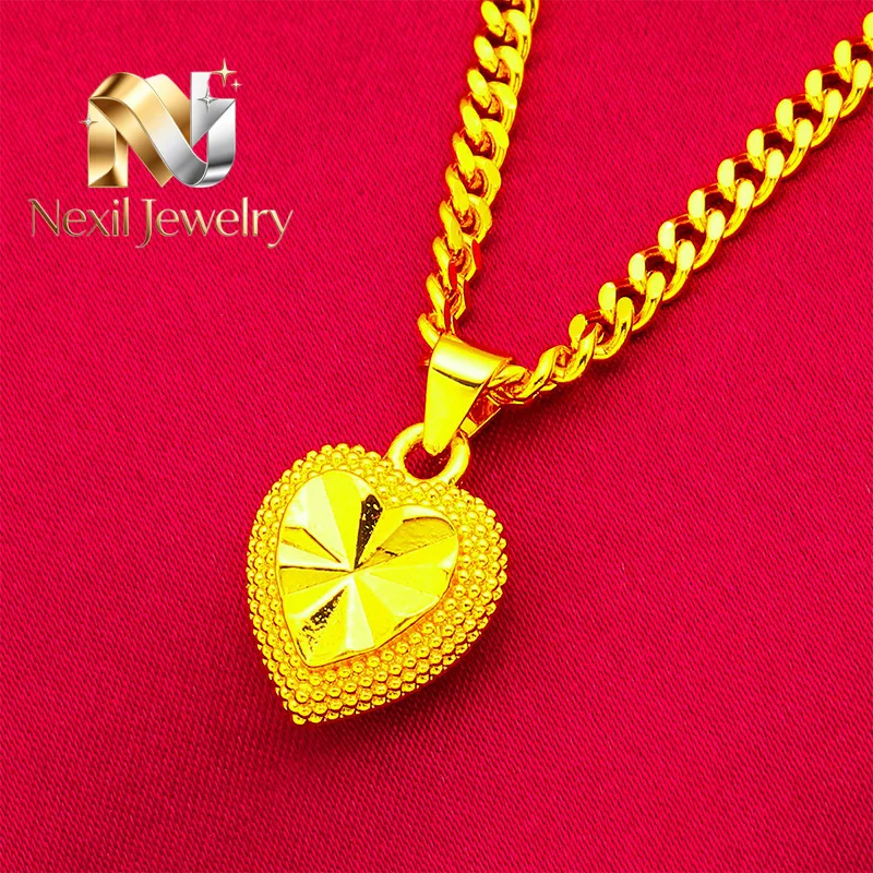 

Nexil Jewelry Nexil Jewelry Fashion Heart Pendant Women's 24K Gold AU999 - Stackable heart pendant style, layered look, for t