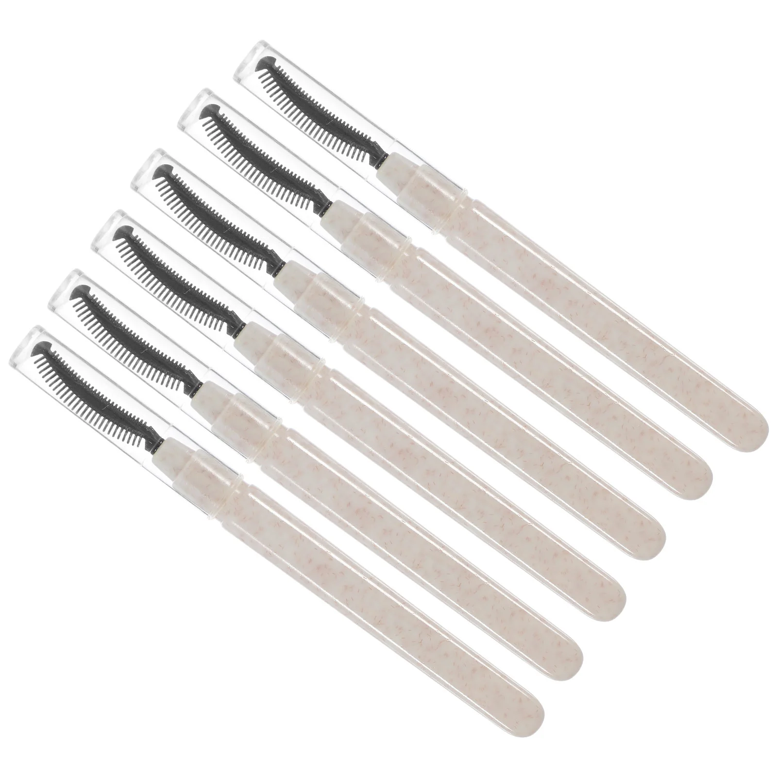 6 Pcs Silicone Eyelash Brush Mascara for Extensions White Caps Travel Size Reusable Lash Combs Makeup Tools Eyebrow