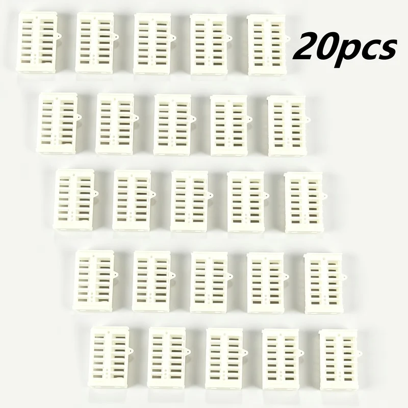 20Pcs Retractable Match Box Queen Bee Cage Plastic Sliding Transport Cage for Chinese & Italian Bees Beekeeping Hive Tool