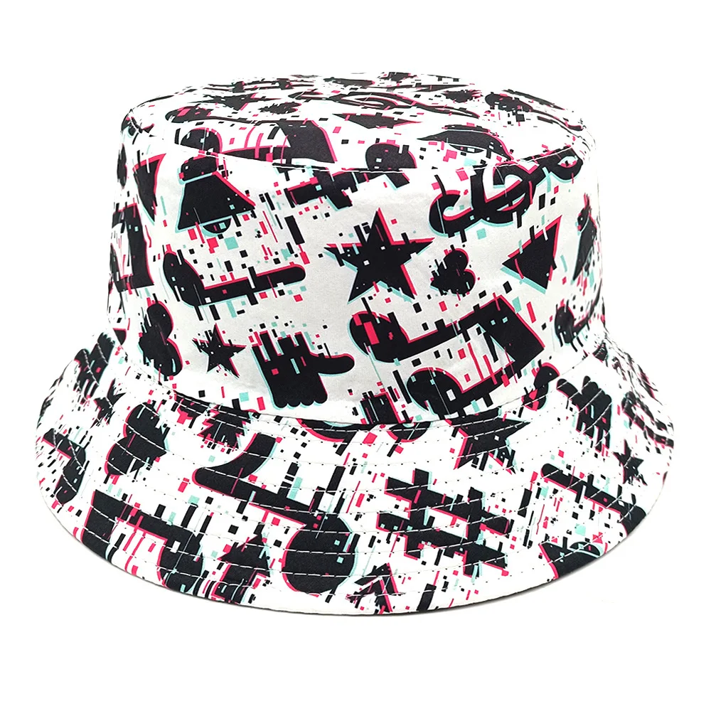 Unisex Musical Note Graffiti Bucket Hat, Unisex Streetwear Fisherman Cap, Summer Foldable Sun Hat for Outdoor Beach Travel Daily