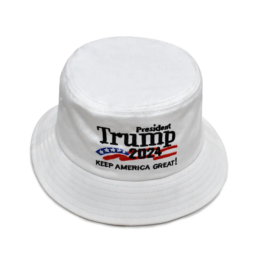 Cotton Embroidered Trump 2024  Unisex Sun Hat Outdoor Donald Trump Travel Fishing Trump Bucket Hat Hat