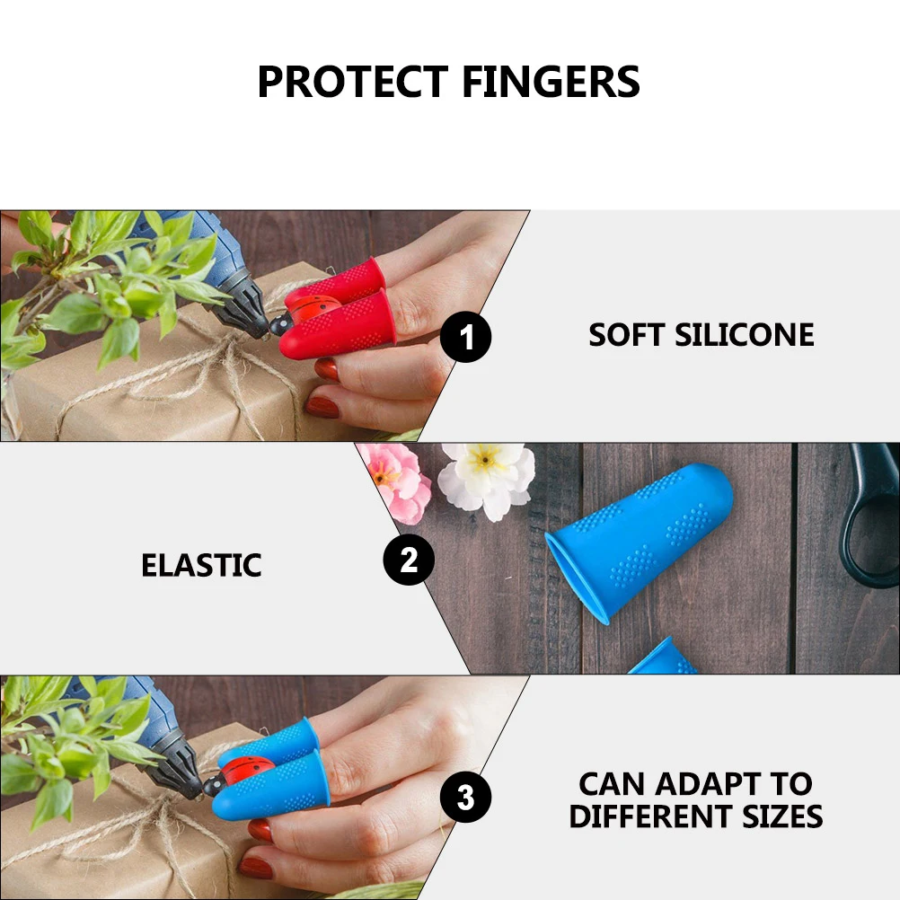 

10pcs Silicone Finger Protector Reusable Non-Slip Fingertip Cover For Nail Art Painting Repair Work Health Care Protective Cots