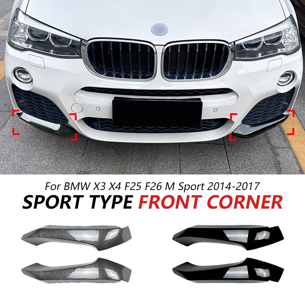 

Front Bumper Corner Cover For BMW X3 X4 F25 F26 M Sport 2014-2017 Black Sport Bumper Side Trim Cover Accessories