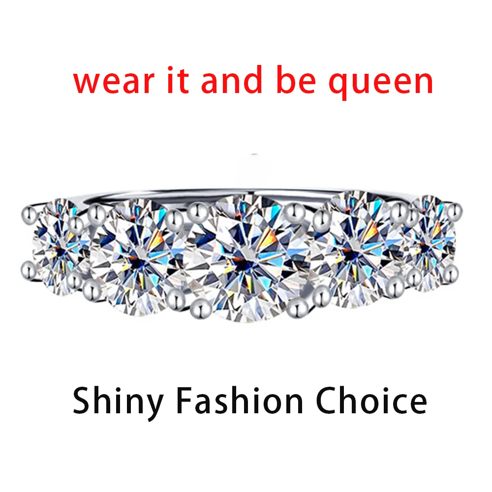 INZEN Classic 7 Carat Moissanite 925 Sterling Silver pierścionek, elegancki romantyczny pierścionek, urodzinowa prezent na rocznicę biżuteria