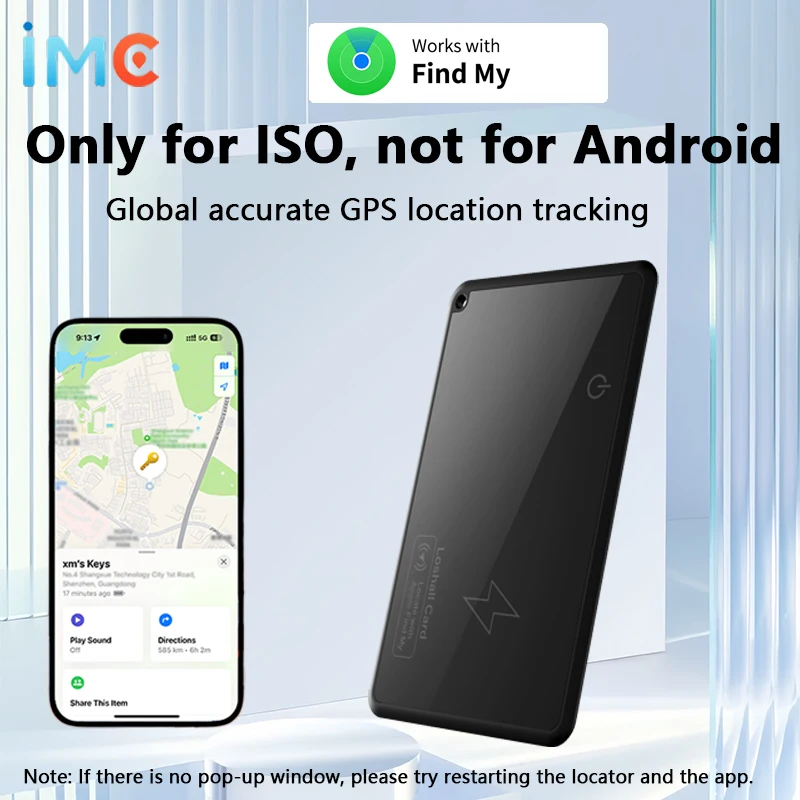 

Ultra-thin cardholder GPS locator, compatible with Apple's "Find My" app, supports wireless charging, suitable for wallets.