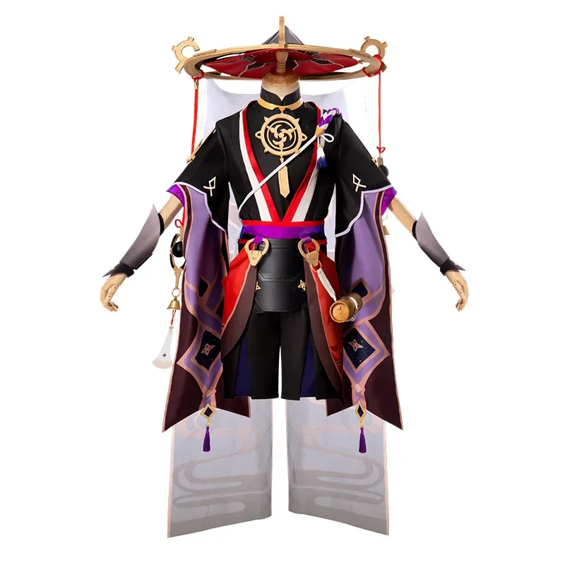 Disfraz de Cosplay Genshin Impact para hombres, peluca de Anime, uniforme de Halloween