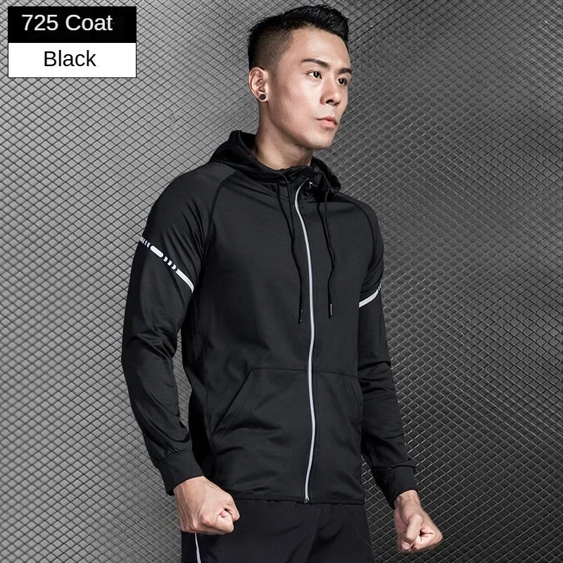 Men's Spring/Autumn Quick-Dry Hooded Jacket for Running, Cycling, Fitness,Soccer, Basketball