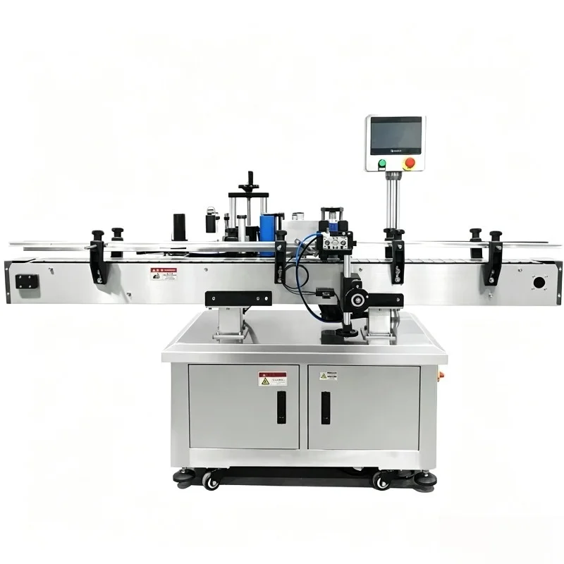 Customized Automatic Round Bottle Sticker Labeling Machine Label Applicator for Glass Jars Metal Cylindrical Containers