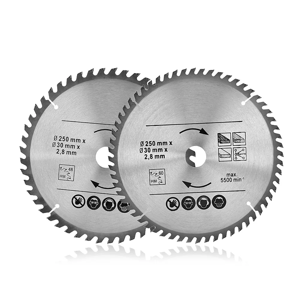 disco-de-sierra-circular-de-250-mm-48-y-60-dientes-con-insertos-de-carburo-de-tungsteno-tct-diametro-interior-de-30-mm-fabricado-con-una-aleacion-de-carburo-de-alta-calidad-gran-dureza-y-gran-resistencia