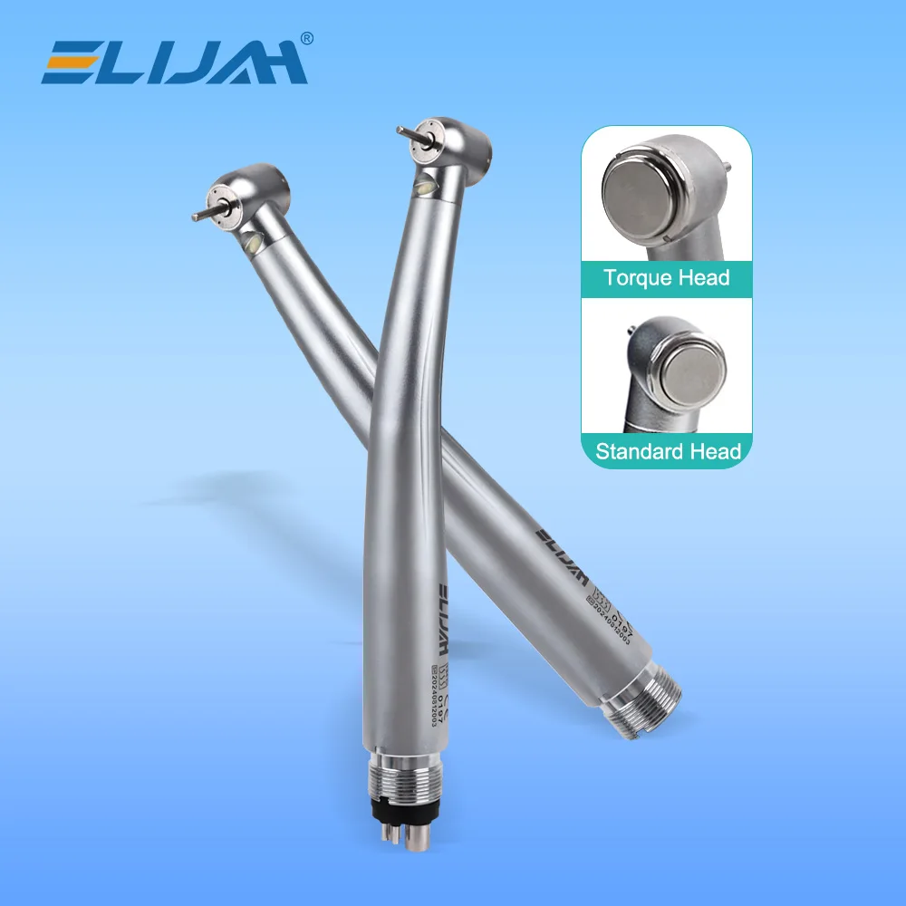 

ELIJAH Dental LED High Speed Handpiece ​Dentist Handpiece Air Turbine Ceramic Movement Low Noise 3 Spray Standard Head B2 M4