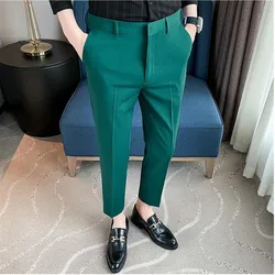 2023 Men Suit Pants Casual Office High Quality Cotton Trousers Business Pants For Men Wedding Party Dress Social Trousers 29-36