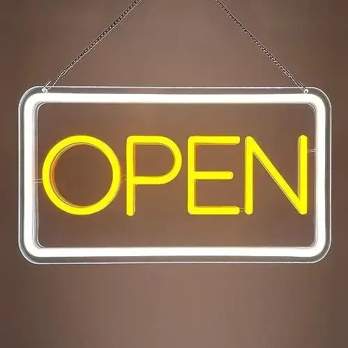 Imagem -05 - Open Led Neon Sign For Business Wall Decor Brilho Ajustável Bar Salão Lojas Hotel Personalizado