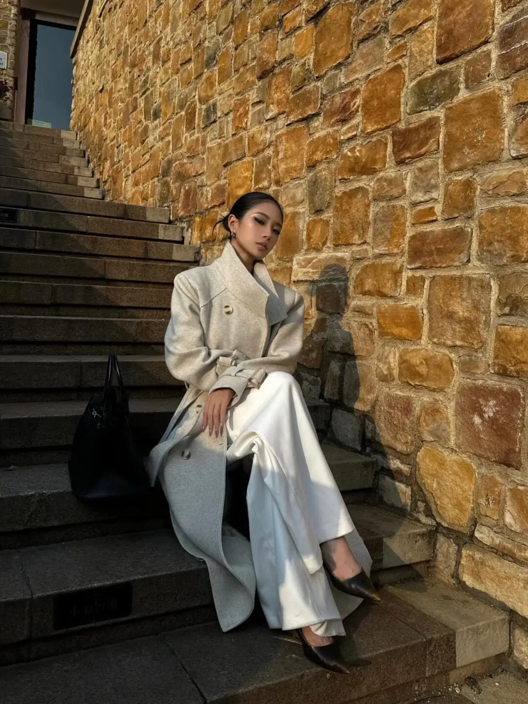 

7iAe Original Design Woolen Coat Jaet Women's Autumn Winter Ele Lady Sle Detachable awl Cape Set Korean Sle Long ...