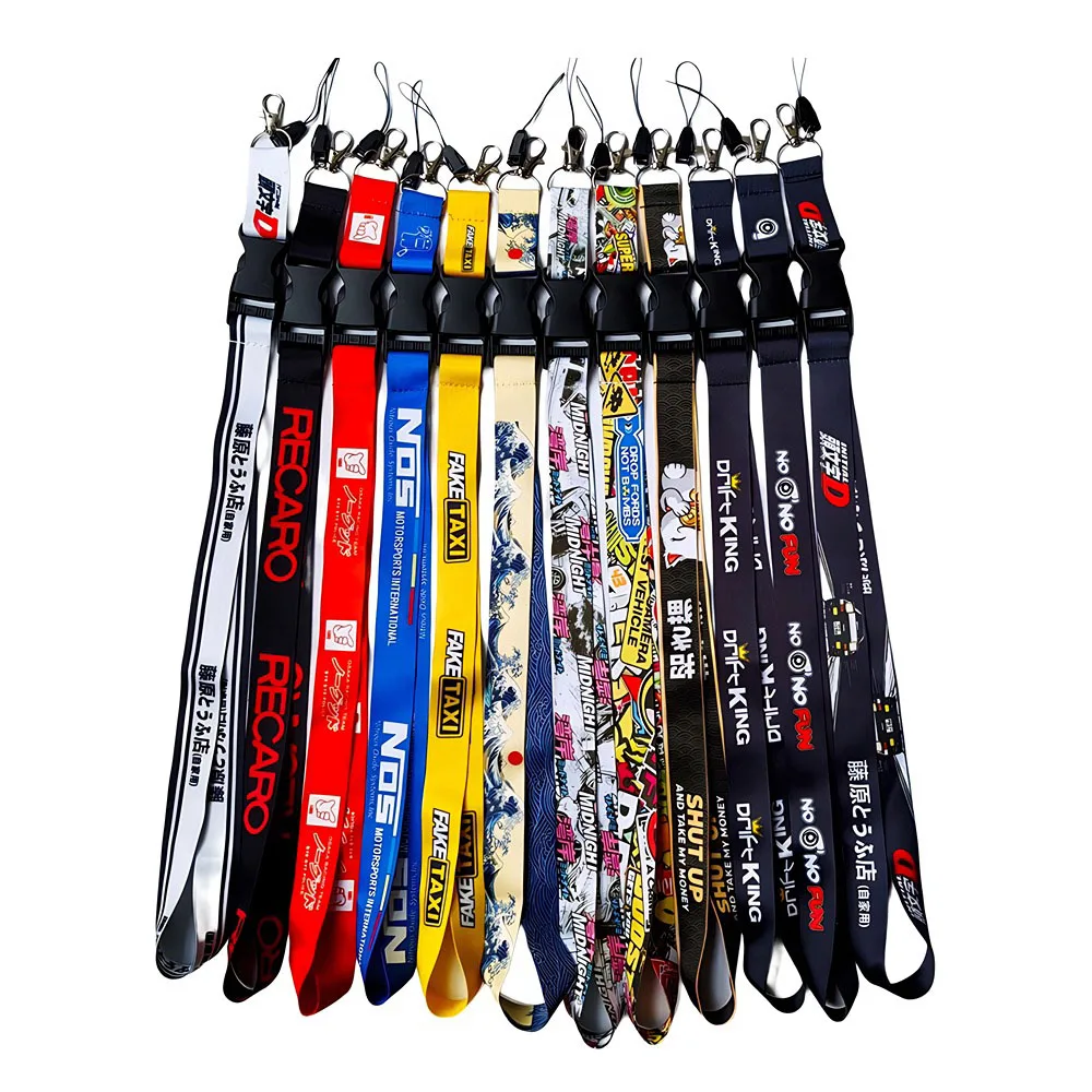 

Japanese Jdm Keychains Lanyards Mobile Phone Key Ring Faketaxi NOS Keytags Tunning Ribbon Keychain Accessories for Cars Woman