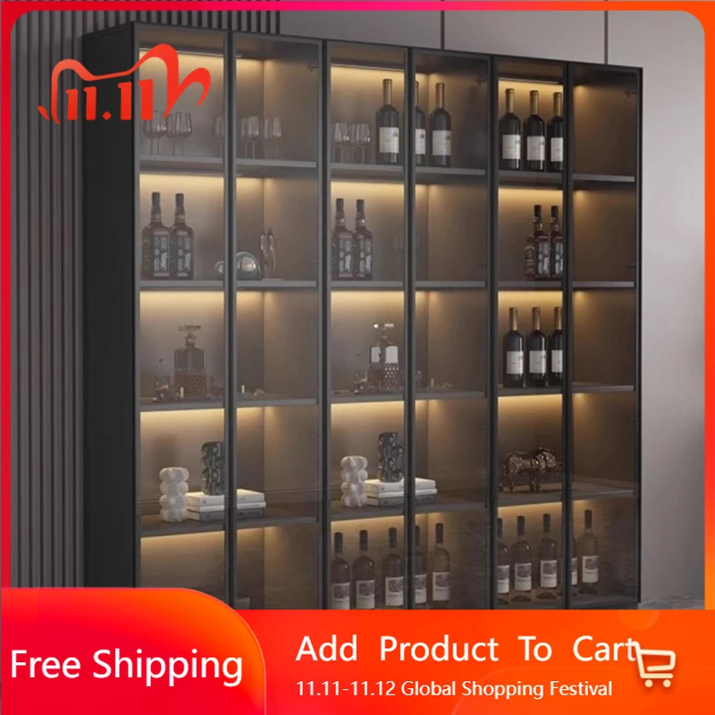 

Partitions Designer Bar Cabinet Shelves Restaurant Storage Wine Cabinet Standing Wood Modern Placards Ouverts Furniture For Room