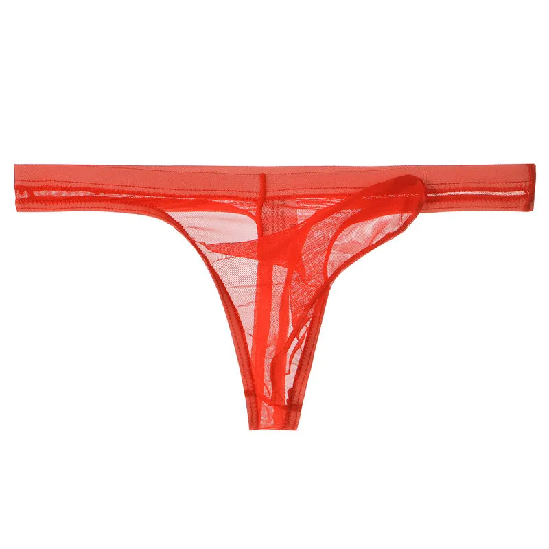 Heren Transparante String Onderbroek Sexy Doorschijnende Mesh T-Back Ondergoed Man Laagbouw Olifant Neus Slipje Ademende Bikini G-String